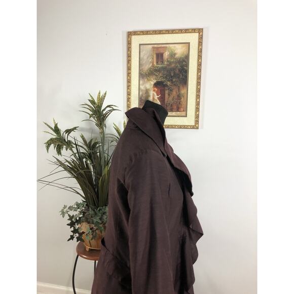 Sistè’s Made In Italy Pea Coat Purple SM Pocket Long Sleeve Open Wool Blended - Picture 3 of 11